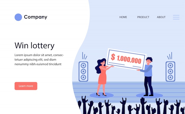 宝くじの当選者 ウェブサイトテンプレートまたはランディングページ 無料のベクター