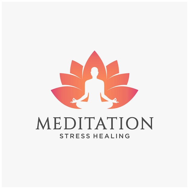 Premium Vector | Lotus with yoga meditations logo inspiration