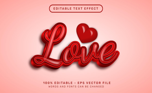 Premium Vector Love 3d Text Effect And Editable Text Effect 0025