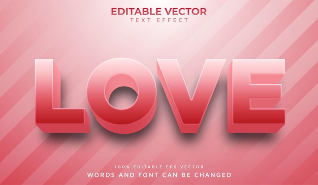 Premium Vector Love 3d Text Effect Editable Vector Eps 0774