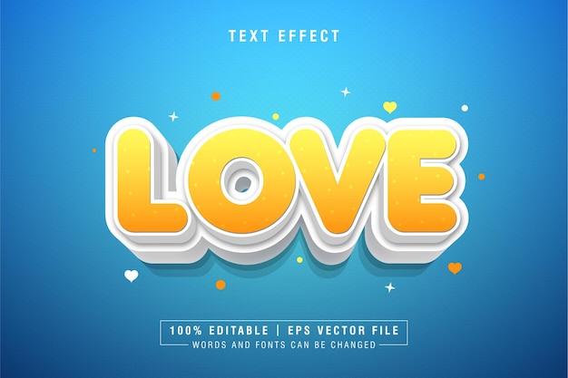 Premium Vector Love 3d Text Style Effect 2390