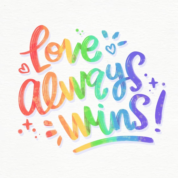 Download Love always wins lettering | Free Vector