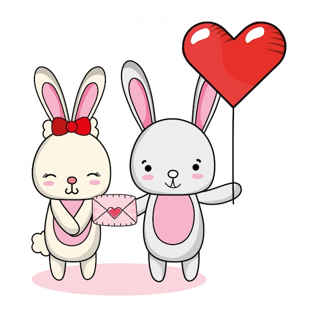 Premium Vector | Love and animals cartoons