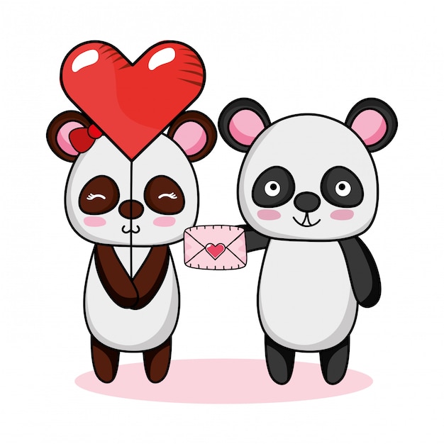 Premium Vector | Love and animals cartoons