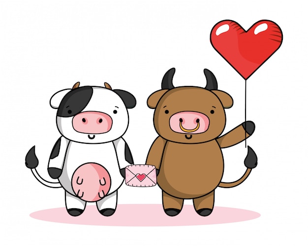 Premium Vector | Love and animals cartoons