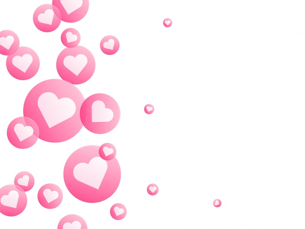 Premium Vector Love Background Decorated With Pink Heart Bubbles 