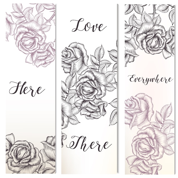 Free Vector | Love banners collection