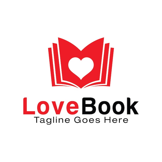 Premium Vector | Love book logo design template