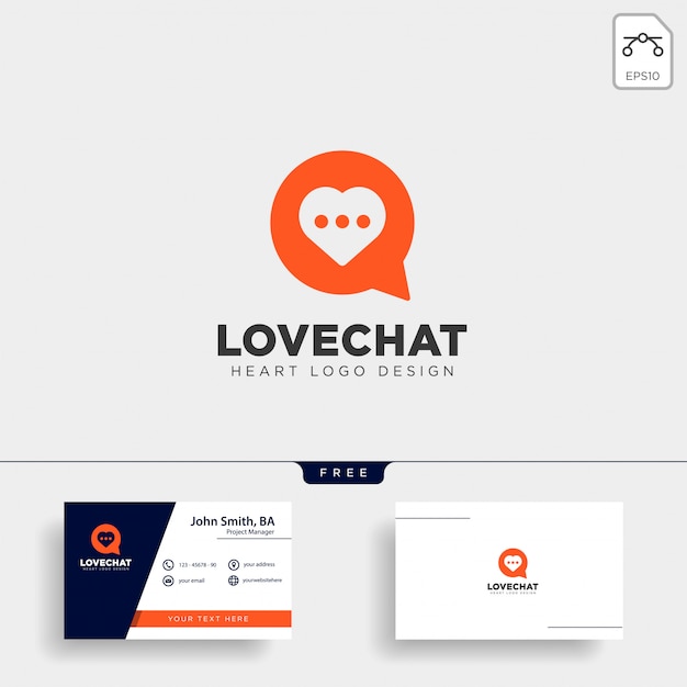 Love chat simple creative logo vector icon isolated Premium Vector