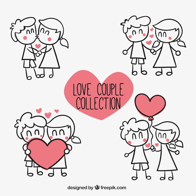 Download Free Vector | Love couple collection