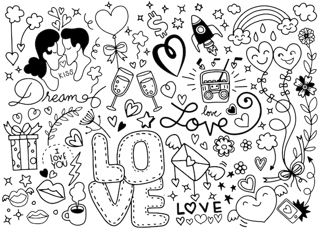 Love Doodle Vector | Premium Download