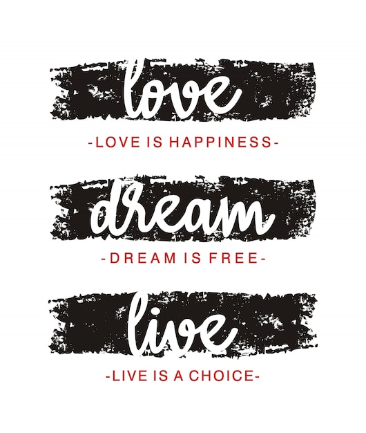 Premium Vector Love Dream Live Typography