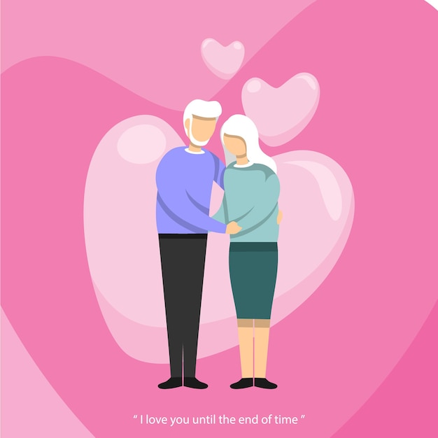 Download Premium Vector | Love each other until the end of time valentine flat design illustration