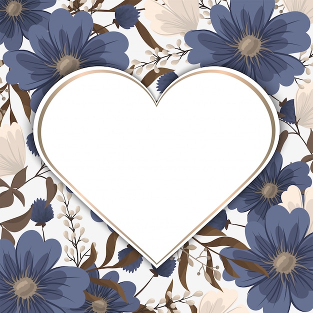 Love flower frame - valentines day | Free Vector