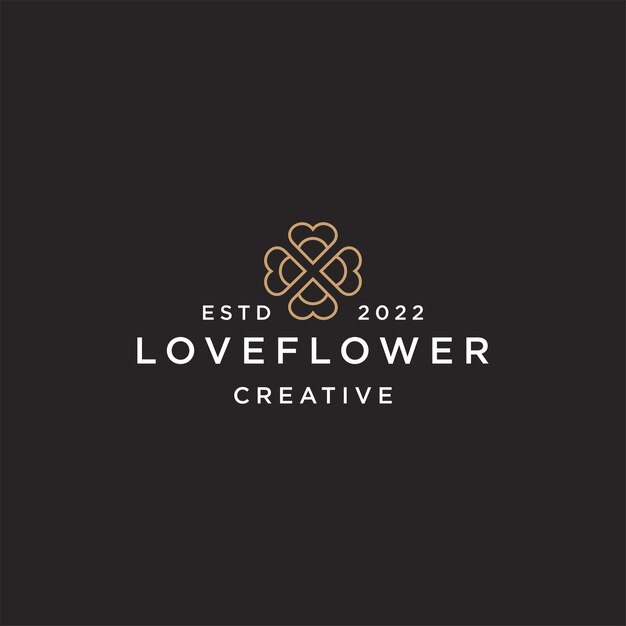 Premium Vector | Love flower logo icon flat design template