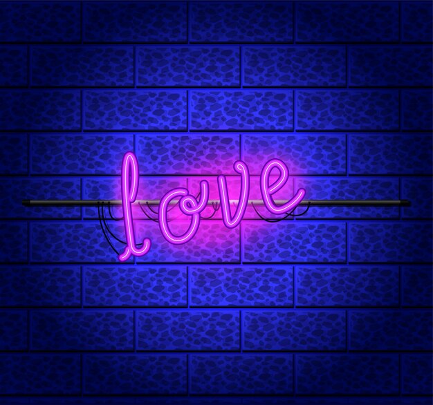 Premium Vector | Love fonts neon lights