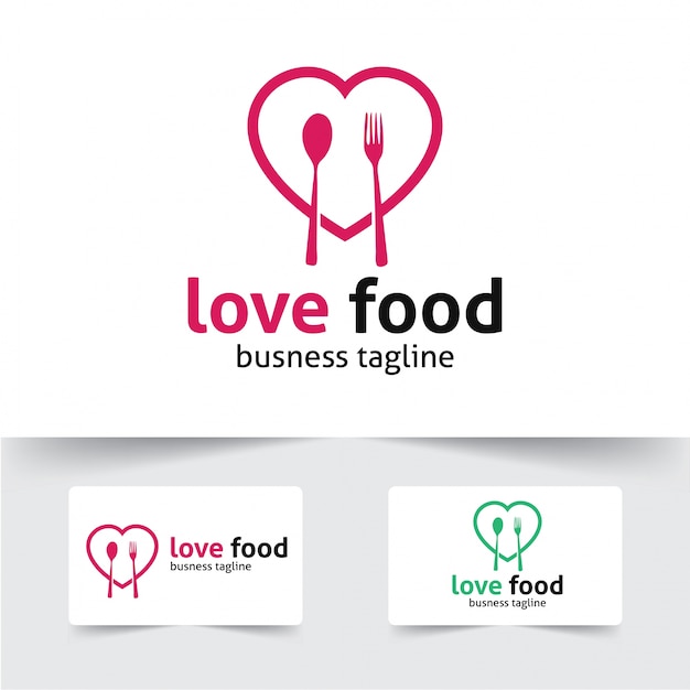 Download Free Love Food Logo Template Premium Vector Use our free logo maker to create a logo and build your brand. Put your logo on business cards, promotional products, or your website for brand visibility.