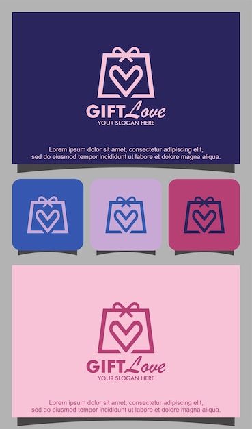 Premium Vector | Love gift logo design vector