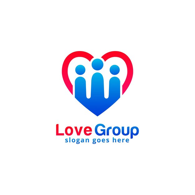 Premium Vector Love Group Logo Design Template