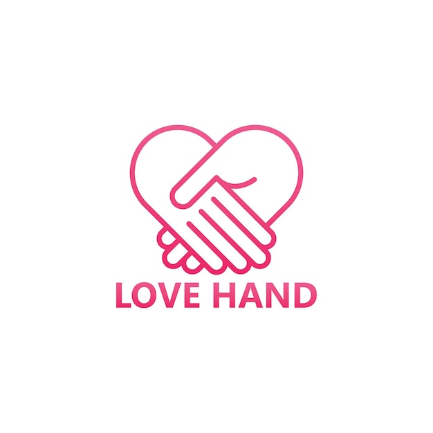 Premium Vector | Love hand logo template design