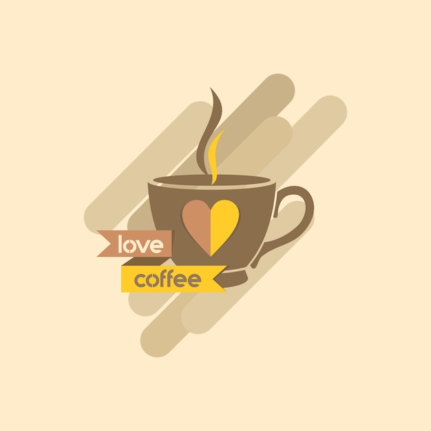 Download Love heart coffee design vector logo | Premium Vector