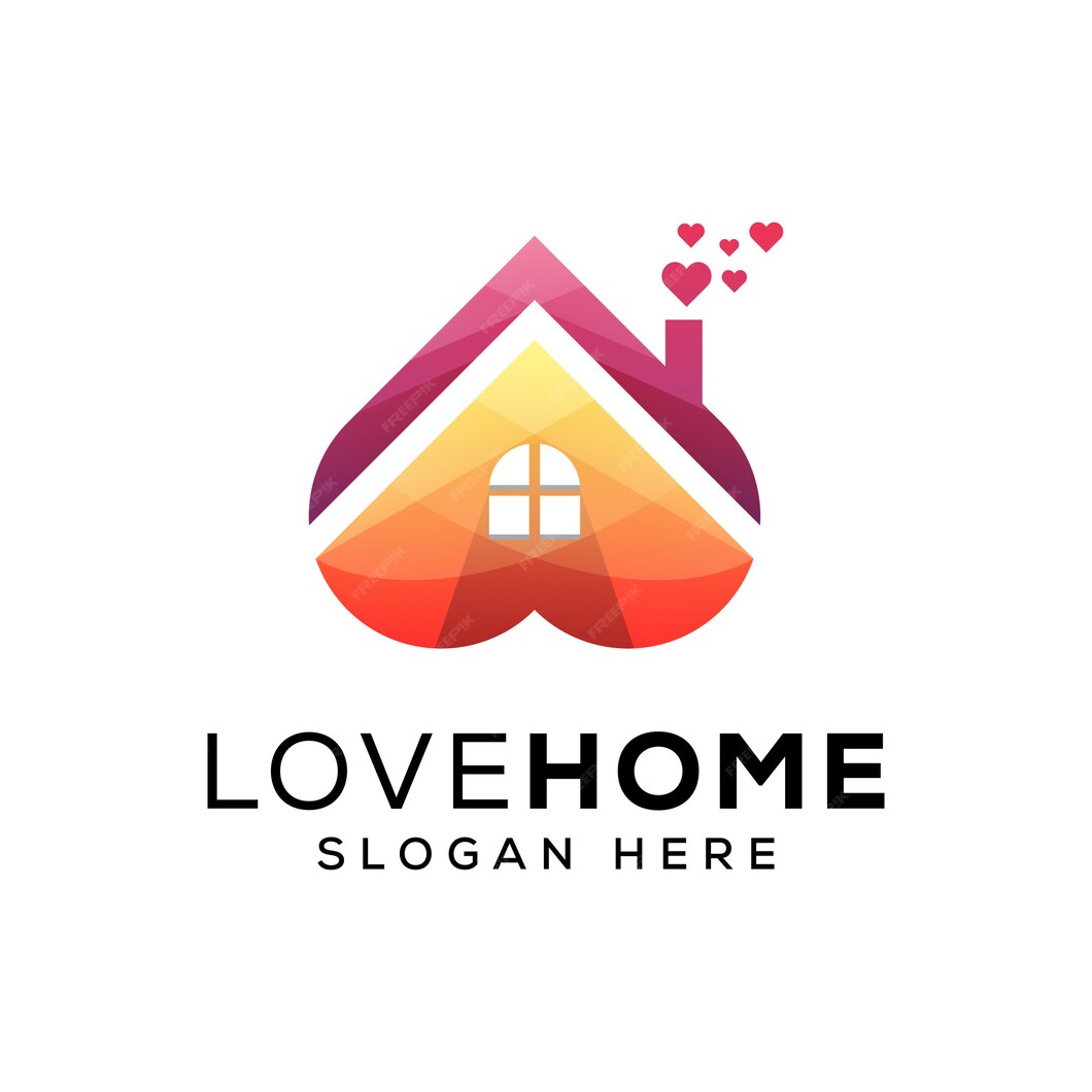 Premium Vector | Love home logo template