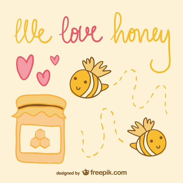 Love honey cute cartoon Vector | Free Download