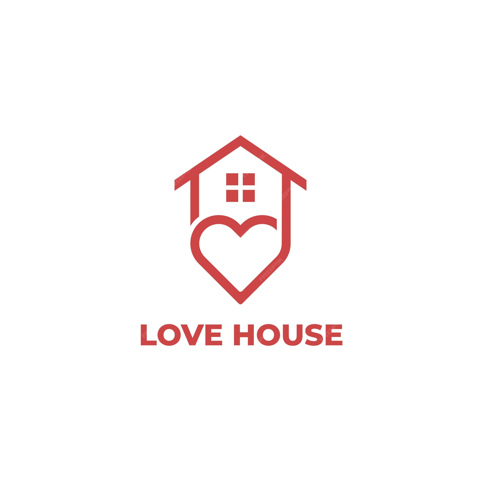 Premium Vector | Love house, home care. vector logo template