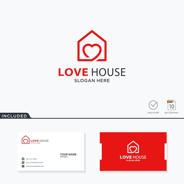 Download Free Love House Logo Design Premium Vector Use our free logo maker to create a logo and build your brand. Put your logo on business cards, promotional products, or your website for brand visibility.