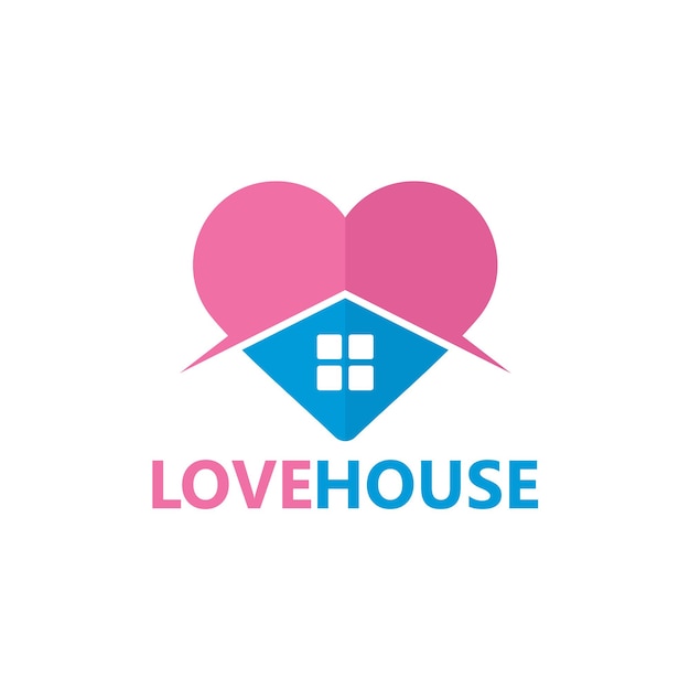 Premium Vector | Love house logo template design vector, emblem, design ...