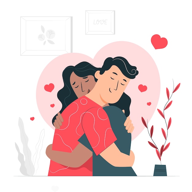 In love illustration concept Free Vector