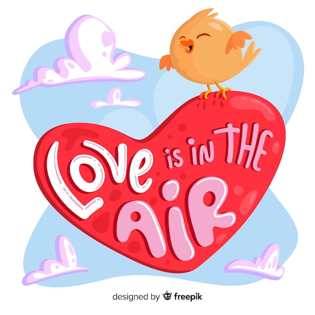 Download Love is in the air heart with bird Vector | Free Download