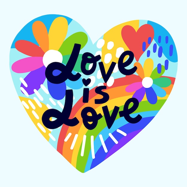 Download Love is love lettering pride day | Free Vector