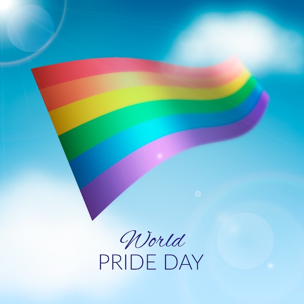 Download Free Vector | Love is love pride day flag with blurred light