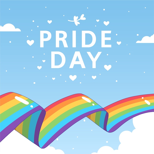 Download Love is love pride day rainbow flag | Free Vector