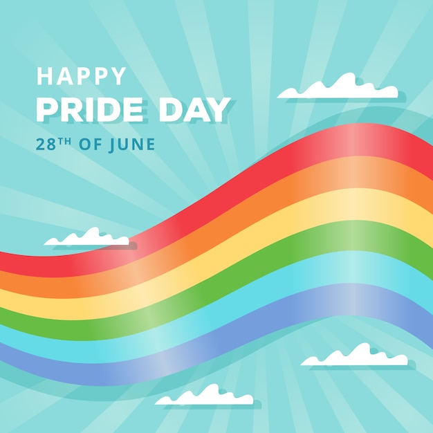 Download Love is love world pride day and clouds | Free Vector
