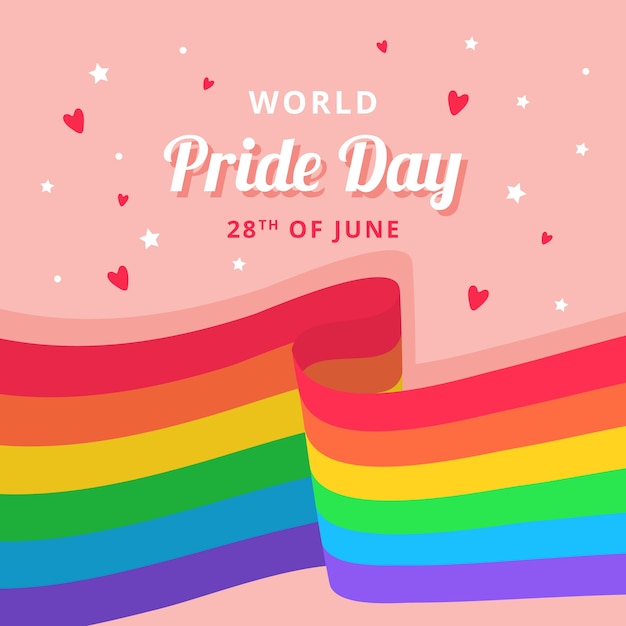 Download Love is love world pride day and hearts | Free Vector