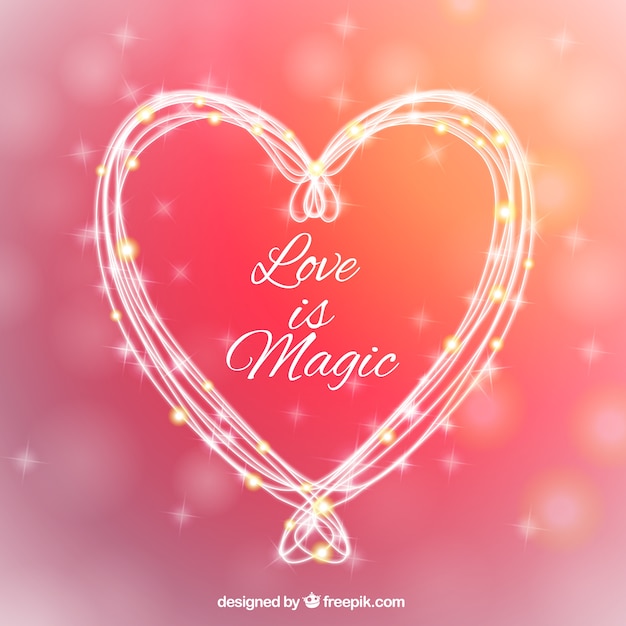 Free Vector Love Is Magic Greeting Card