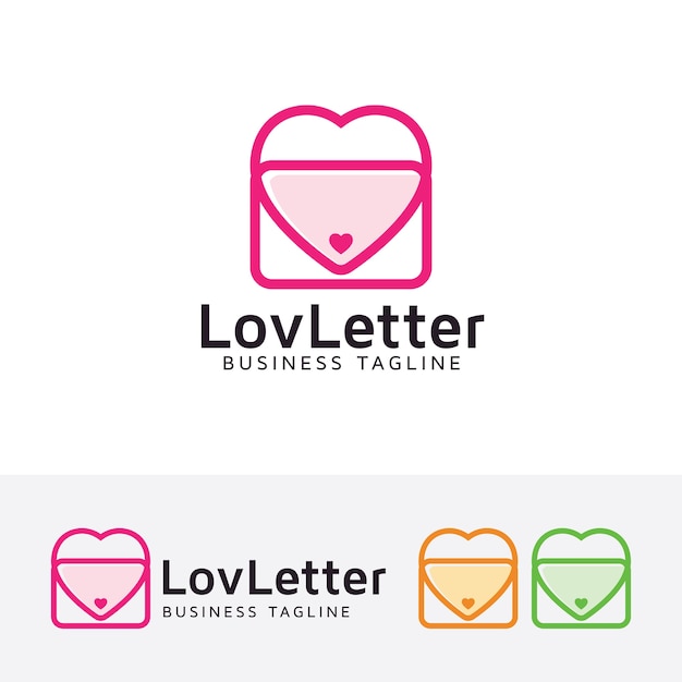 Download Love letter symbol logo template Vector | Premium Download