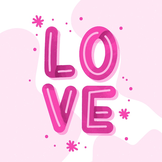 Download Love lettering pink design | Free Vector