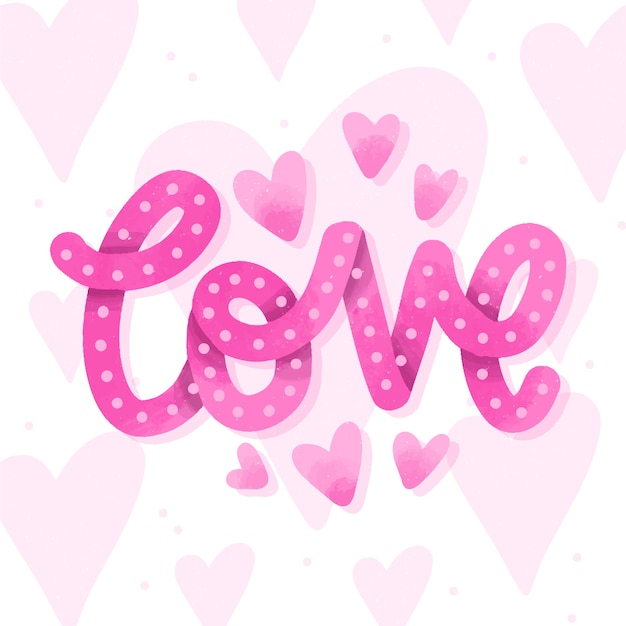 Download Love lettering pink style | Free Vector
