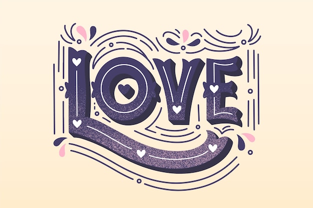 Free Vector | Love lettering in vintage style