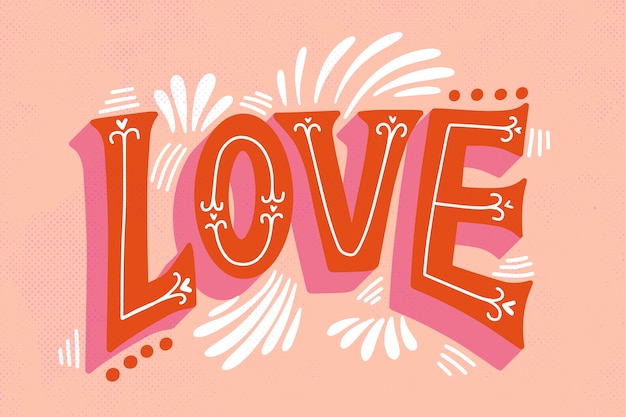 Love lettering in vintage style Vector | Free Download