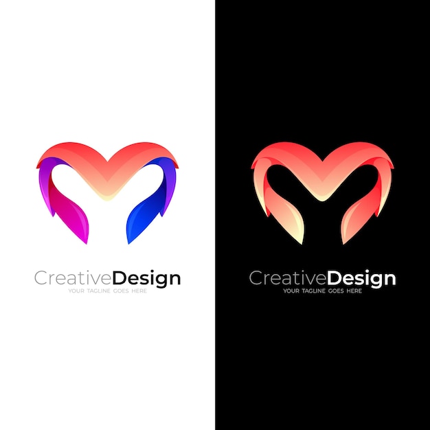 Premium Vector Love Logo With Letter M Design Illustration Abstract Letter M S