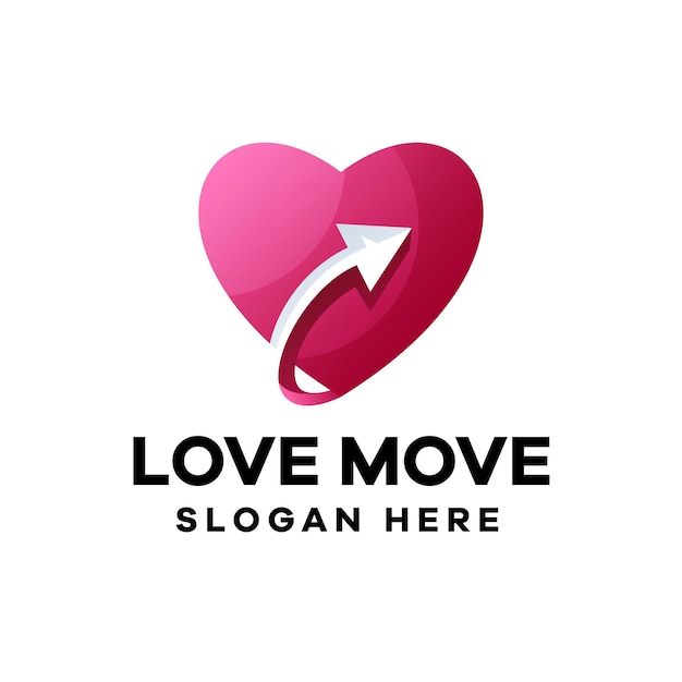 Premium Vector | Love move gradient logo design