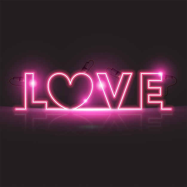 Premium Vector | Love neon design