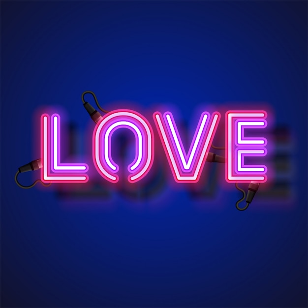 Premium Vector | Love neon sign