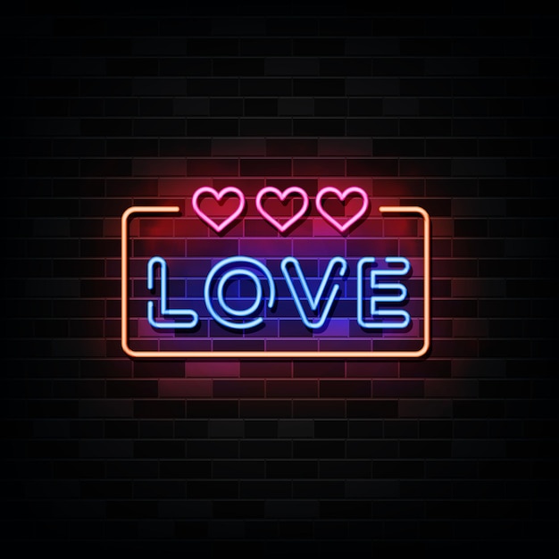 Premium Vector | Love neon signs . template neon style