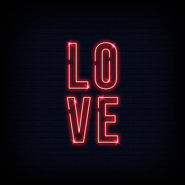 Premium Vector | Love neon signs text vector