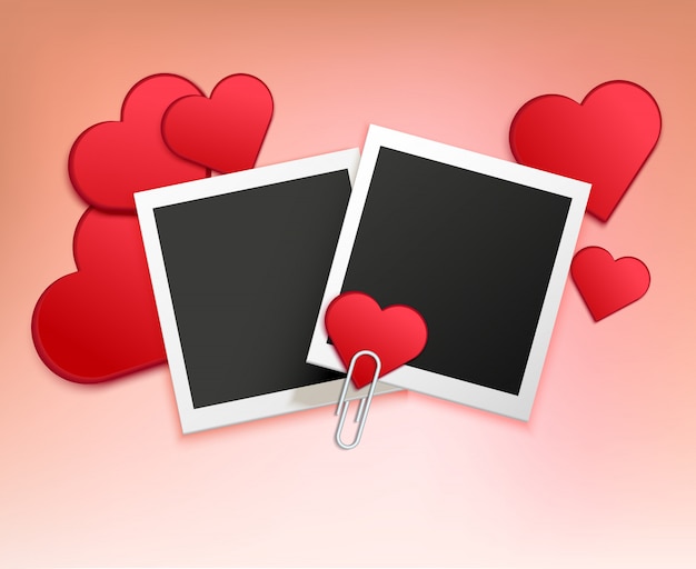 Free Vector | Love photo frame composition